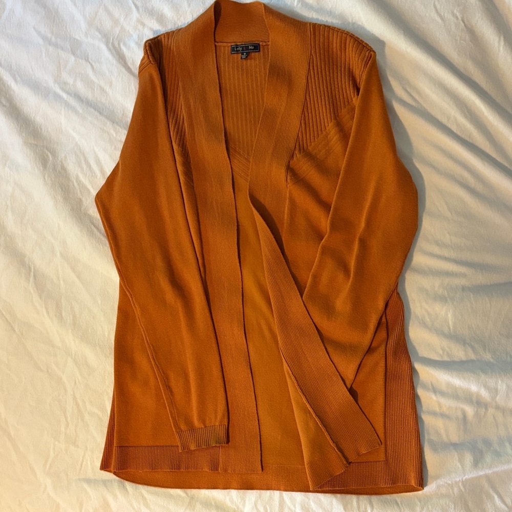 Women's Burnt Orange Cardigan Sweater